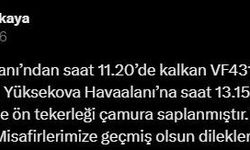 Pistten çıkan AJet uçağı ile ilgili açıklama: “Aşırı yağış nedeniyle ön tekerleği çamura saplandı”