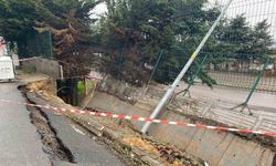 Ataşehir’de benzin istasyonunun duvarı çöktü