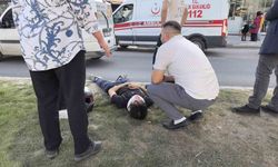 Motosikletli genç ölümden döndü