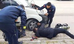 İtfaiye ekiplerinin kedi kurtarma operasyonu kamerada