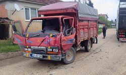 Kamyonların çarpıştığı kazada sürücülerden biri yaralandı