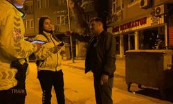Polisin alkollü sürücüyle imtihanı kamerada