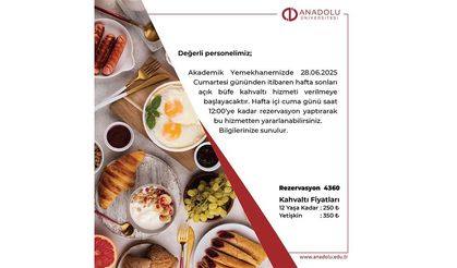 Akademik ve idari personele açık büfe kahvaltı hizmeti başladı