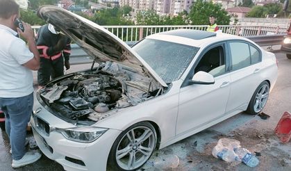 Çankırı’da otomobilde çıkan yangını itfaiye söndürdü