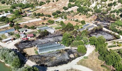 Karabük’te seraların yoğun bulunduğu alandaki anız yangını korkuttu