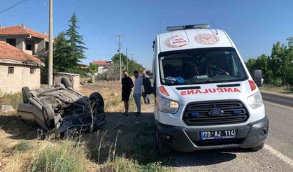 Karaman’da otomobil takla attı: 1 yaralı