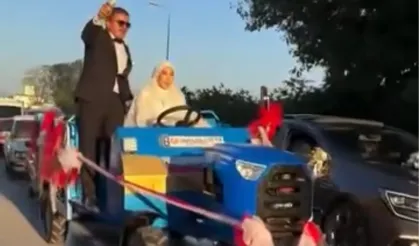 Düzce'de patpat gelin arabası oldu