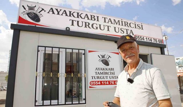 Uluslararası iyilik ödülü alan Turgut ustaya belediyeden konteyner dükkan sürprizi