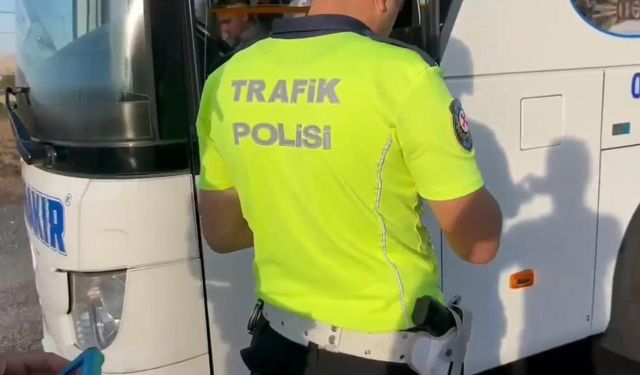 Ergani Bölge Trafik Denetleme ekipleri 16 günde 202 adet otobüs denetledi