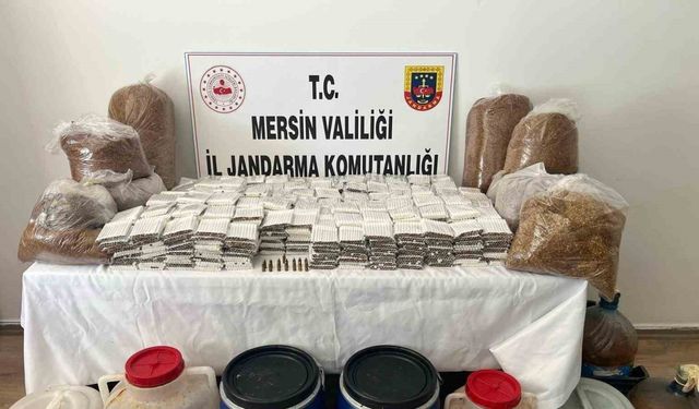 Mersin’de kaçak tütün, makaron ve sahte içki ele geçirildi