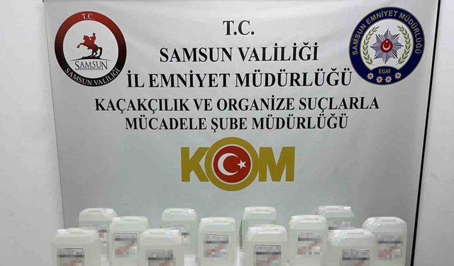 Samsun’da 120 litre etil alkol ele geçirildi