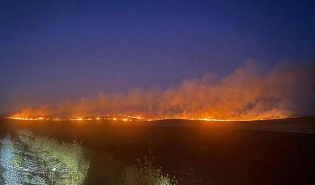 Siirt’te çıkan anız yangını yerleşim yerine sıçramadan söndürüldü