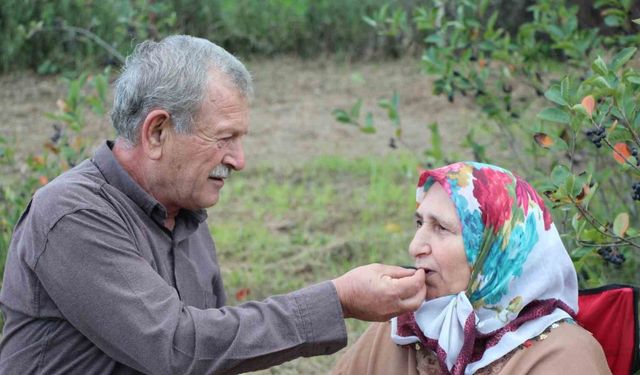 Eşinin rahatsızlığı için ektiği meyvenin taleplerine yetişemiyor