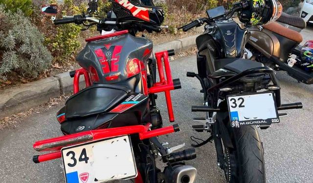 Isparta’da trafiği tehlikeye düşüren 2 motosiklet sürücüsüne ceza yazıldı