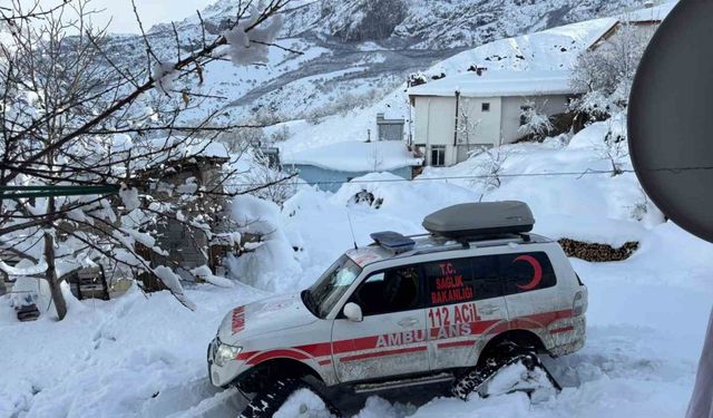 Karlı yolları aşan sağlık ekipleri yaşlı hastanın imdadına Hızır gibi yetişti