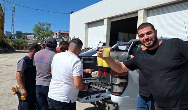 Çalışanlara sıcak havada serin bir mola