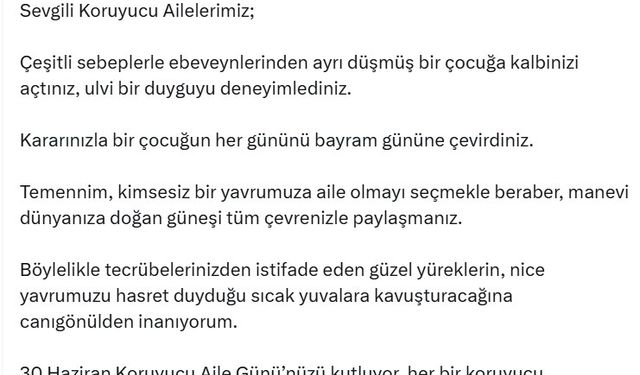 Emine Erdoğan Koruyucu Aile Günü’nü kutladı