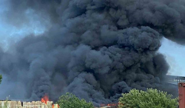 Geri dönüşüm fabrikası alevlere teslim oldu