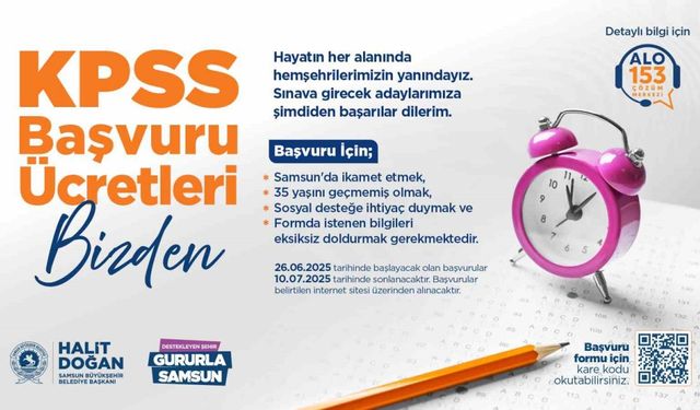 Samsun Büyükşehir’den gençlere KPSS ücreti desteği