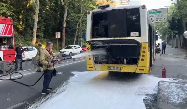 Sarıyer’de otobüste çıkan yangın söndürüldü