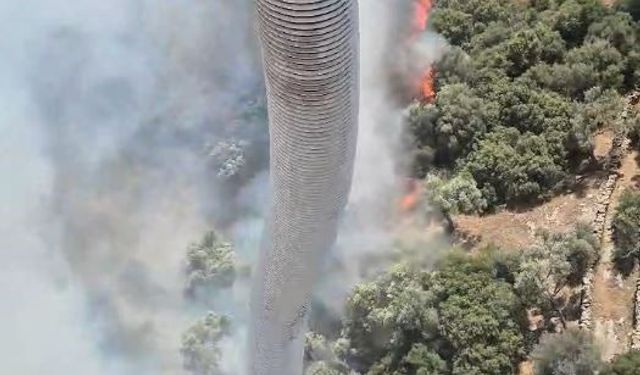 Söke’deki yangına havadan müdahale yapılıyor