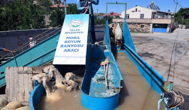 Talas Belediyesi’nden keneye karşı mobil banyoluk