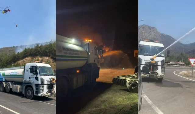 İnegöl Belediyesi'nden yangın bölgesindeki söndürme çalışmalarına destek