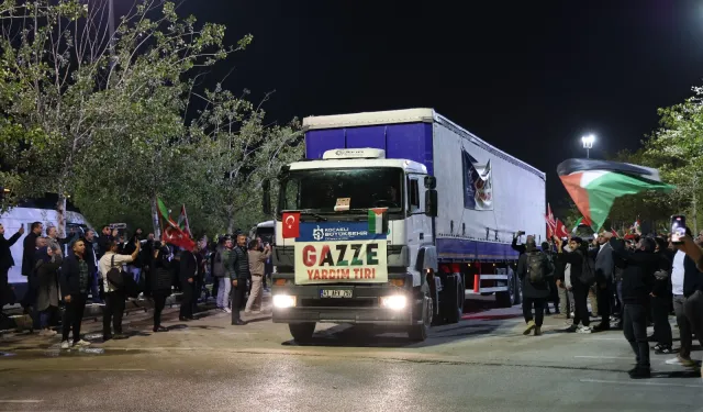 Kocaeli'nin ilk yardım tırları Gazze'ye uğurlandı