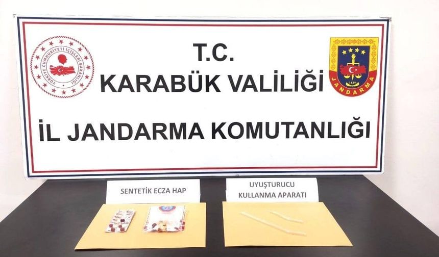 Karabük’te 12 adet  sentetik ecza hap ele geçirildi