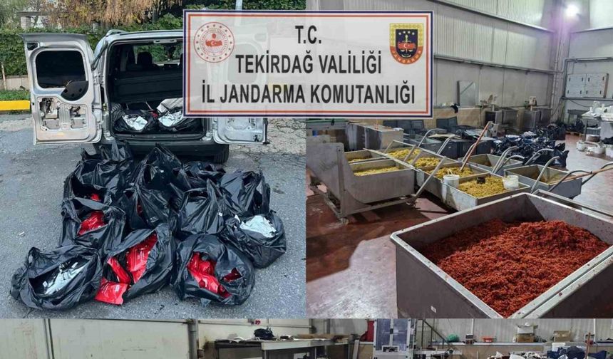 Tekirdağ’da kaçak tütün operasyonu: 3 milyonluk nargile tütünü ele geçirildi