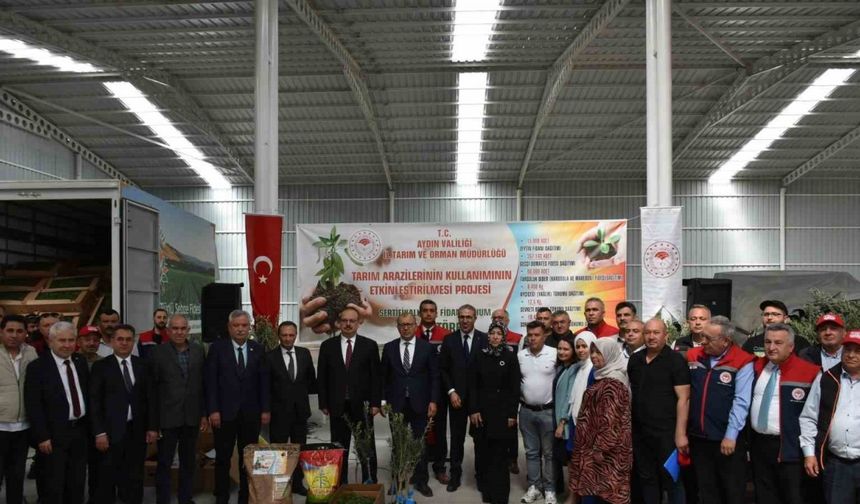 Aydın’da TAKE Projeleri kapsamında çiftçilere fide ve tohum dağıtıldı