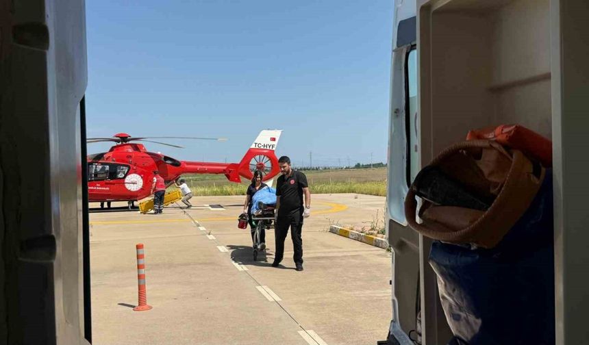 Diyarbakır’da ağaçtan düşen şahıs helikopterle hastaneye nakledildi