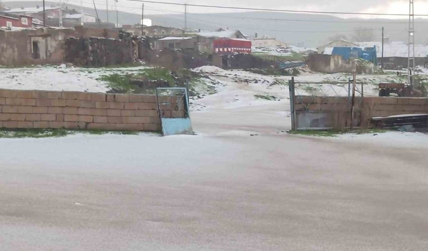 Dolu yağışı Kars’ı beyaza bürüdü