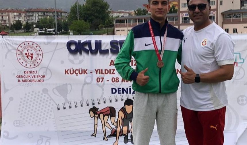 Erzincanlı atlet Türkiye üçüncüsü oldu