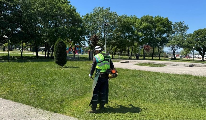 Kartepe’de yeşil alanlara düzenli bakım