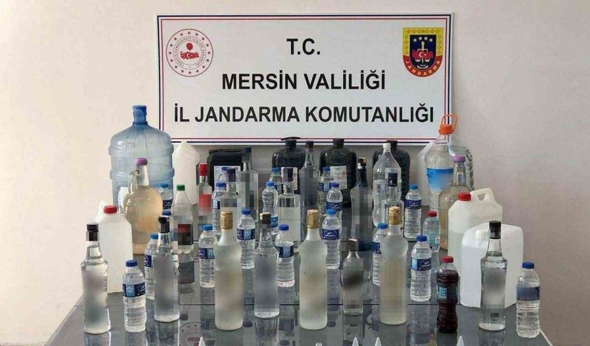 Mersin’de 127 litre sahte içki ele geçirildi