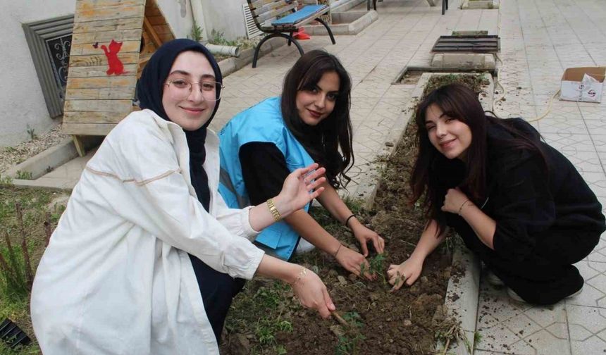 Öğrencilere hobi bahçesi kuruldu