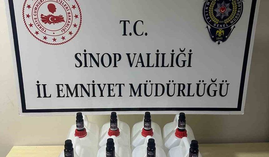 Sinop’ta 40 litre etil alkol ele geçirildi