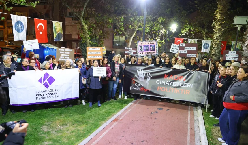 İzmir Karabağlar'da şiddete karşı tek ses tek yürek