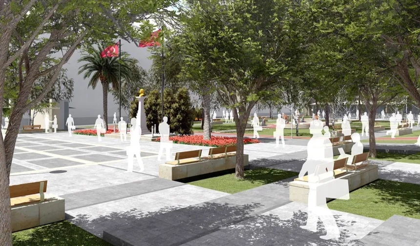 İzmir'in Kınık ilçesi Cumhuriyet Meydanı yenileniyor