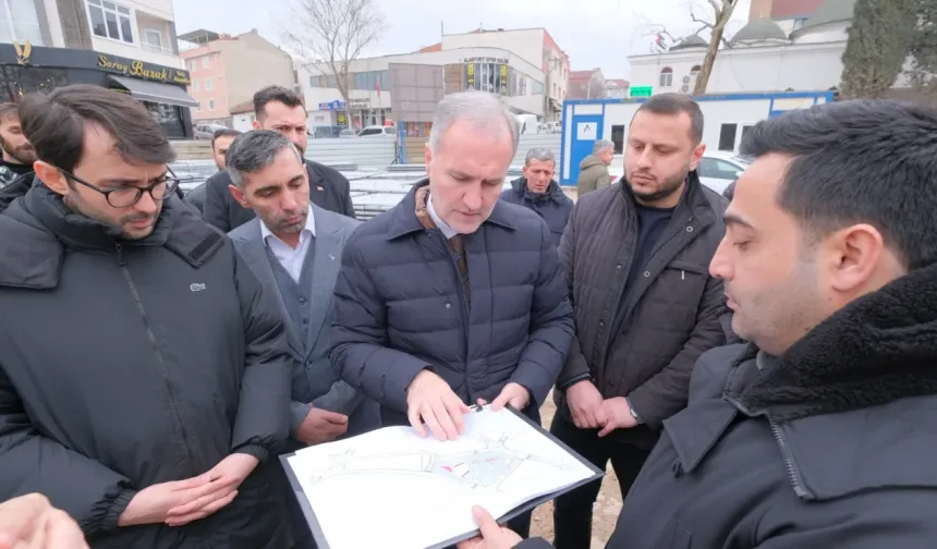 İnegöl'de Alanyurt meydan düzenleme çalışmaları başladı