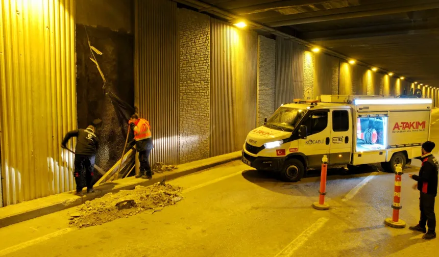 Kocaeli Seka Tüneli'ndeki paneller yenilendi